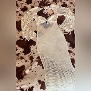 Tiger Mist White Knit Midi Dress